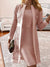 Elegant Solid Lace Hollowed Out Long Sleeve Two Pieces(8 Colors) Shift Dresses