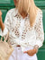 Casual Solid Hollowed Out Turndown Collar Blouses
