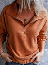 Casual Solid Zipper Collar Tops(6 Colors) Sweatshirts