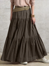 Women's Skirts Solid Vintage Pleated Casual Skirts