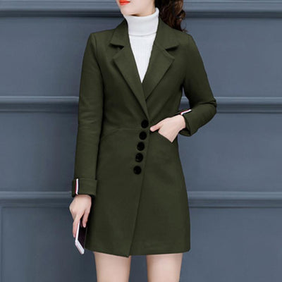 Women's Slim Woolen Coat Outerwear