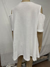 White Short Sleeve V Neck Shift Plain Shirts & Tops