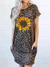 Leopard Print Shift Sleeveless Vintage Dresses