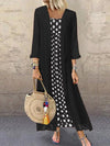 Loose Polka dot long sleeve plus-size two-pieces maxi dresses