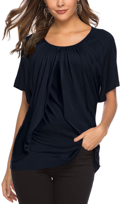 Casual Short sleeve Round neck Loose T-Shirts