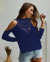 Sexy Lace Patchwork Off shoulder T-Shirts