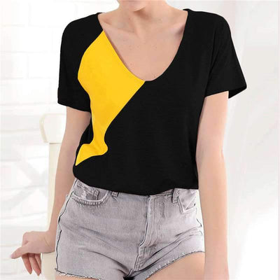 Casual Gored Round neck Short sleeve T-Shirts