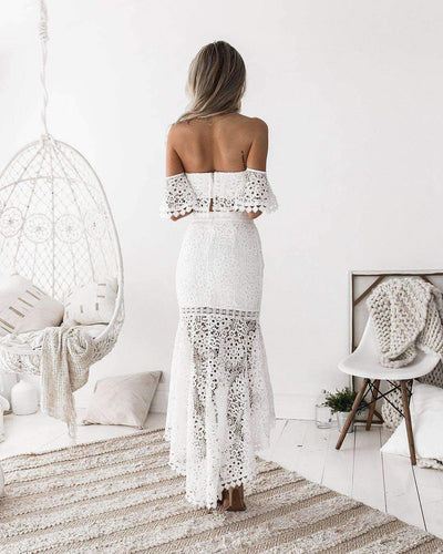 Sexy Off shoulder Lace Suits Bodycon Dresses