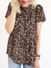 Fashionable printed round neck short sleeves for women t-shirts