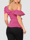 Women Sexy Chic One off shoulder plain blouses