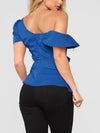 Women Sexy Chic One off shoulder plain blouses