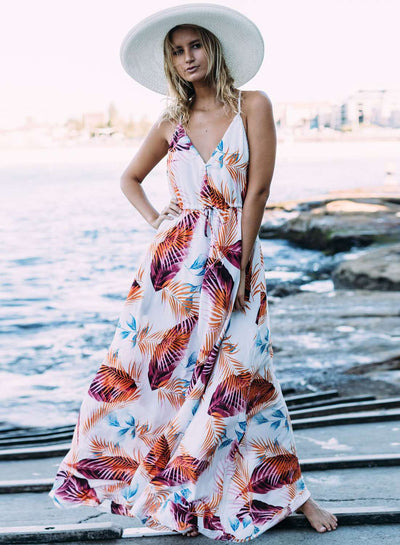 Fashion Print Bohemian Beach Maxi Dresses