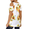 Casual Short sleeve Off shoulder Floral T-Shirts