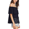 Off shoulder Gored Lace T-Shirts