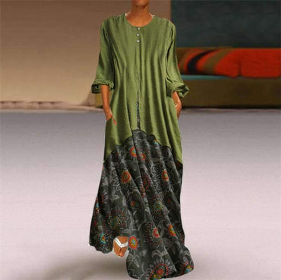 Fashion Plus Print Layered Irregular Maxi Dresses