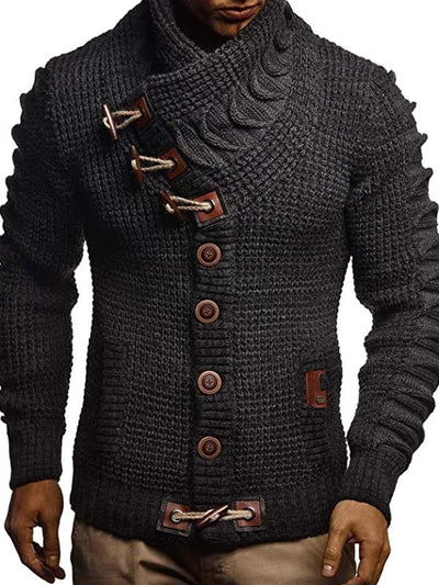 Men's Fashion Casual Button Turtleneck Sweater Coat