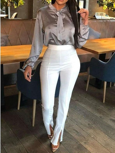 Sexy Casual Pure  High-waisted Pants