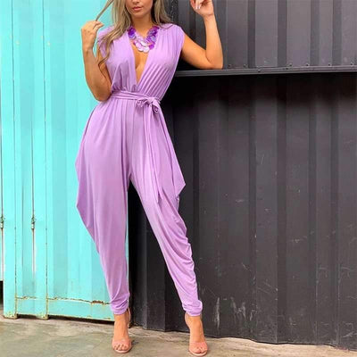 Sexy Loose Pure Sleeveless Jumpsuits