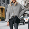 Fashion Casual Pure High collar Long sleeve Knit Sweaters