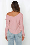Sexy Pure Off shoulder V neck Long sleeve Sweaters