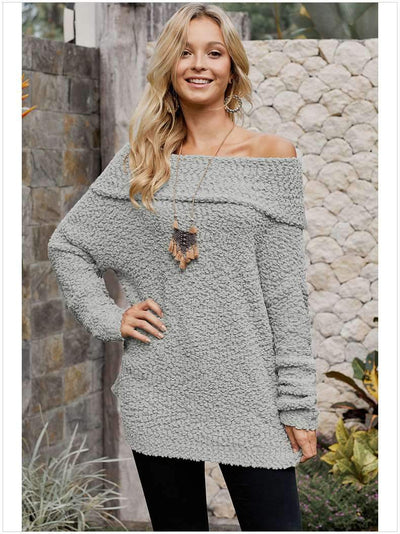 Sexy Pure Off shoulder Knit Sweaters