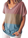 Fashion Gradient Short sleeve V neck T-Shirts