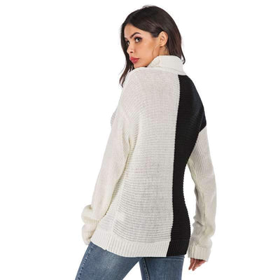 Loose Plus Long sleeve High collar Sweaters
