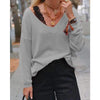 Casual Pure V neck Long sleeve T-Shirts
