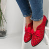 Women's Elegant Bowknot Hollow Out Chunky Heel Loafers