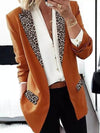 Leopard printed women slim blazers