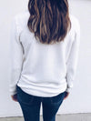 Round collar Lace Hem with shoulder button design Long Sleeve T-shirts