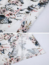 Sexy neck high slit design waist flower printed maxi dress