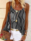 U neck women sleeveless fashion clothing printed vests tops