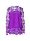 Long sleeve chiffon hollowed-out floral lace Blouse
