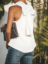 Round neck sleeveless Plain Fashion Back Bowkont T-shirt Top