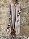 Loose Plain hooded long sleeve women maxi dresses