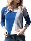 Popular stitching color round collar casual long sleeve T-shirt