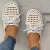 Hollow-Out Pvc Flat Heel Slippers Women shoes for summer