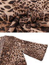 Sexy loose leopard print long chiffon cardigan