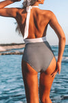 Fashion Sexy Patchwork Backless Swimwears