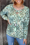 Casual Leopard Hollowed Out Split Joint V Neck T-shirts