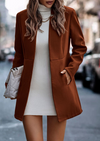 Casual Solid Patchwork Cardigan Collar Outerwear Coats(5 Colors)
