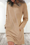 CiciCloth Casual Solid Solid Color O Neck Long Sleeve Dresses