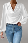Casual Solid Patchwork U Neck Tops Blouses(6 Colors)