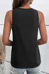 Casual Simplicity Solid Hollowed Out V Neck Tops Vests