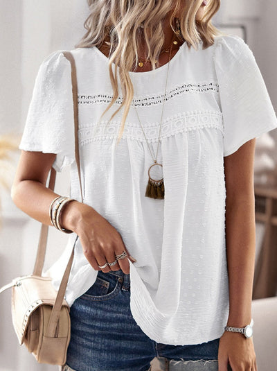 Casual Simplicity Solid O Neck Tops T-shirts