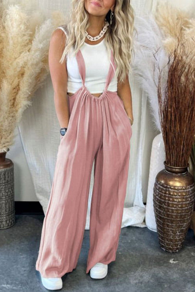 Casual Solid Fold Loose Wide Leg Solid Color Bottoms