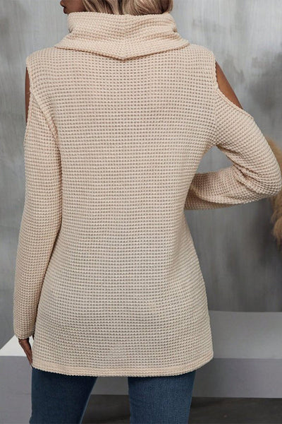 Elegant Solid Lace Turtleneck Tops Sweaters