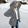 Hooded Polyester Plain Basic Outerwear Coats For Woman
