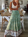 small flower printed long skirts